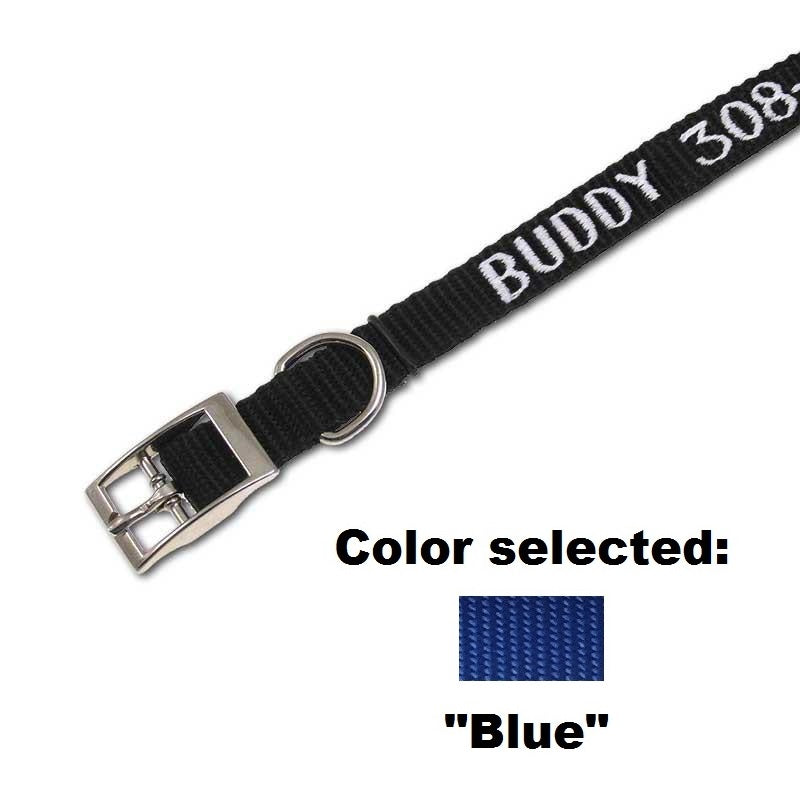 Traditional Collar - 5/8" Width - with Embroidery, - Lucky Pet